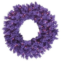 Викерман 36 Собрани Виолетови Вештачки Божиќен Венец, Виолетова Дура-осветлена Блескаво Мини Светла