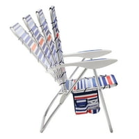 Главни алуминиумски банџи столче за плажа, црвено бело и сина лента