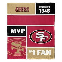 San Francisco 49ers nfl Colorblock Персонализирано ќебе за фрлање свилен допир