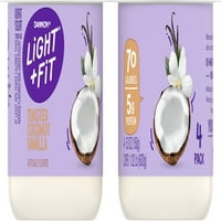 Dannon Light & Fit не-маст оригинален тост кокос ванила јогурт, 5. мл., Грофот
