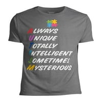 Аутизмот зборува свест уникатен акроним за загатка графичка маица