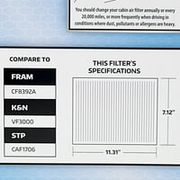 Supertech Cabin Air Filter 5510, Заменски филтер за прашина за воздух за GM Fits Изберете: 2000- Chevrolet Impala, 2014- Chevrolet