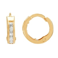 Брилијантност фино накит кубна цирконија обетки во стилот на Хјуги во 10к жолто злато