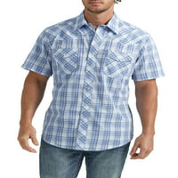 Редовно вклопување во западниот ракав за машка и голема машка машка кошула, големини S-5XL