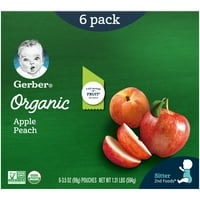 Гербер 2 -ри храна органска јаболко праска храна за бебиња, 3. Оз торбички