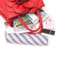Женска Чанта За Рамо ТОРБА 3Д Цвет Стп Кожа За Мобилен Телефон Пари Црвено