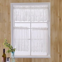 Цветна чиста чиста завеси - џеб прозорец на шипката Voile чиста драперии за кујна во спална соба кратки завеси, бели
