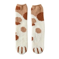 Ловско Спарува Чорапи Со Влечки За Жени Мода Со Низок Крој Прекрасна Канџа Корали Згуснете Волнени Средни Чорапи Чорапи Симпатична