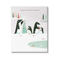 Ступел Индустрии Топла Зима Желби Снежни Пингвини Одмор Сликарство Галерија Завиткани Платно Печатење Ѕид Уметност