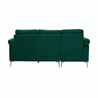 Aukfa 103 кадифено сегментален кауч со лева рака свртена кон дневна соба, зелена