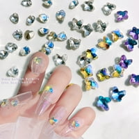 Орнаменти на ноктите на Opvise, живописни бои, кристал 3D ефект на срцев нокти уметнички декори на нокти за студент