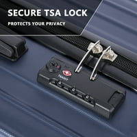 Багажот YouYeap Поставува Лесен Куфер Со Тврда Обвивка Со Заклучување TSA, Сино