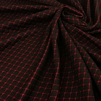 Римски текстил Полиестер Спанде Дијамант ватенка ткаенина - црна црвена боја
