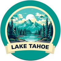 Езерото Тахо Калифорнија Дизајн Сувенир Круг Винил Налепница Налепница