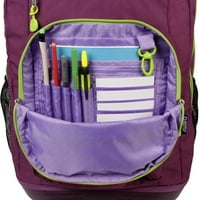 Светски девојки Санденс 20 тркалачки ранец со ракав за лаптоп за училиште и патување, виолетова
