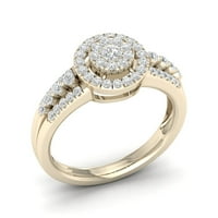 1 2CT TDW Diamond 10K жолто злато прстен за ангажман