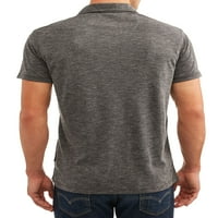 Ли кошула со кратки ракави за машка машка кошула со текстура