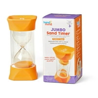 Hand2mind портокалова џамбо минута тајмер за песок со гумени капаци за крај