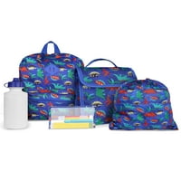 IPACK KIDS DINO BANCKET SET со торба за ручек, Waterbottle, Cinch Tag и Mencil Case