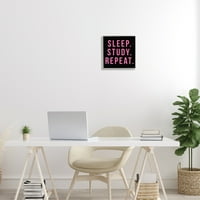 Ступел Индустрии Студија За Спиење Повторете Црна И Розова Студентска Типографија Врамена Ѕидна Уметност, 12, Дизајн Од Јасс