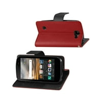 LG Folio Wallet Telefe Case LG K 3-во-паричник кутија во црвена боја