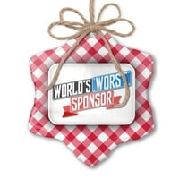 Божиќен Украс Смешни Светови најлош Спонзор Црвена карирана Неонблонда
