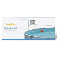 Сет за игри со кошарка за забавни базени, со табла за задножје и раб, за рамни базени, возрасни, унисекс