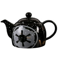 Керамички чајни од Војна на Starвездите - Црна со симбол на империја на Пиначе и дизајн на борец - Оз