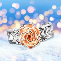 Прстени за девојки што го испуштаат розовиот прстен антички електронски цветен женски прстен во пет димензии