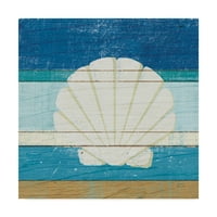 Трговска марка ликовна уметност „Shell Beachscape Shell v2“ Canvas Art by Michael Mullan