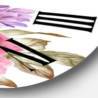 Дизајн на „Букет од розови и виолетови цвеќиња“, јас ’wallиден часовник на фармата