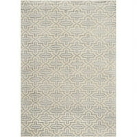 Стоун миење таниша геометриски килим, сребро, 8 '10'