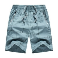 Машки шорцеви машки пролетни летни шорцеви шарени џебни врски со исечени панталони Функционални товарни панталони шорцеви за