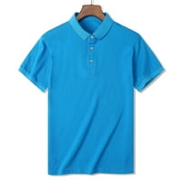Маички маички Флоенр, мажи летни меки модни копчиња за кратки ракави со цврста боја на блуза маица врвови