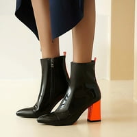Чизми за чистење се занимава со модни жени чизми зашилени патенти чевли зимски топло секојдневно чевли Супер високи потпетици чизми со мешана боја