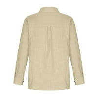 Заштеда на заштеда на есен за заштеда на женски врвови за џемпери, женски цврста боја копче надолу кошули V вратот лабава блуза