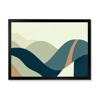 DesignArt 'Пејзаж со ридови Апстрактна геометриска уметност' модерна врамена уметничка печатење