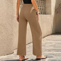 Лесни Панталони за жени Дневни Панталони Секојдневен Памук И Лен Плус Големина Јога Панталони За Жени